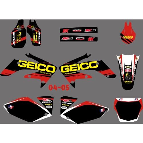 NICECNC New Decal And Sticker Kit For Honda CRF250R CRF250 CRF 250R 250 2004 2005 Graphic Background Decals 1 Set Stickers