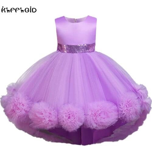 2021 new childrens dress Christmas princess dress elegant wedding mesh flower fluffy skirt tailing piano performance dress 3-10
