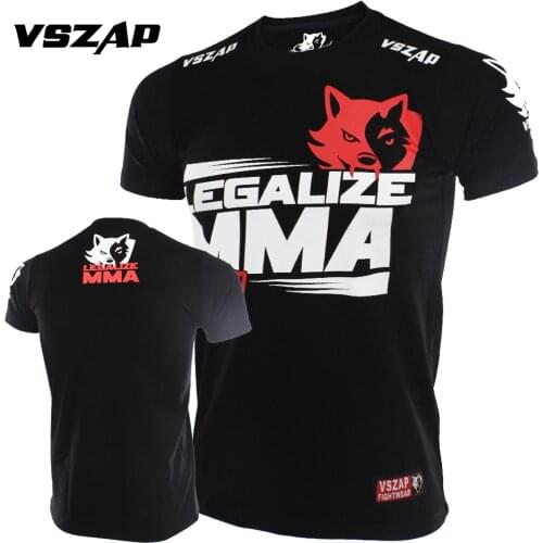 New Brand Vszap Men tatami Mma Jersey Boxing Sleeve Fight Wear T Shirt