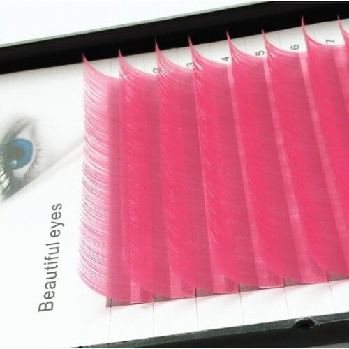 Wholesale NEW C / D curl 8-15mm 0.07 / 0.1mm false lashes pink eyelash individual colored lashes Faux eyelash extensions