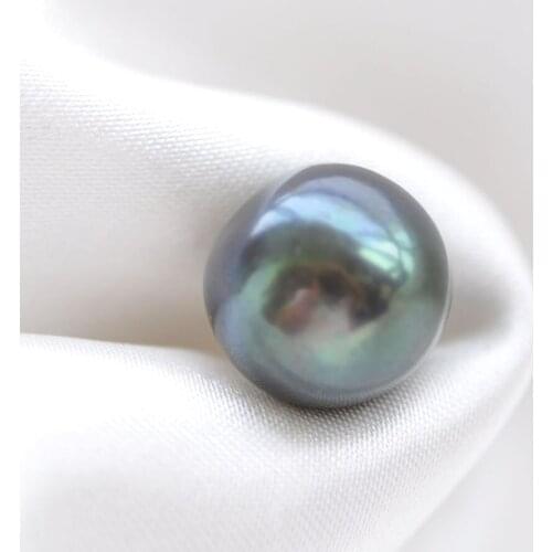 P7627 15mm Round Peacock-Black Loose Bead Pearl