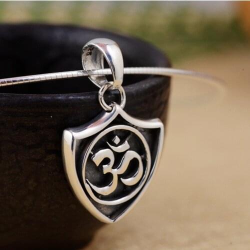 New Fashion Heart S925 Original Thai Silver color Pendants for Women Men Jewelry 925 Sterling Silver color Buddha Pendant