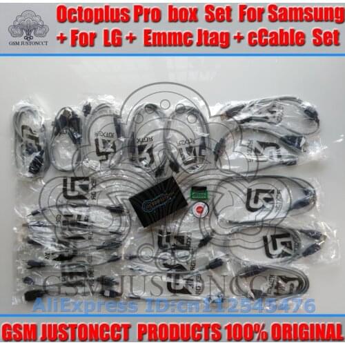 Gsmjustoncct Octoplus Box Full Set for Samsung For LG+Medusa JTAG Activation (Package+19 cable set) added for sam N900A&N900T