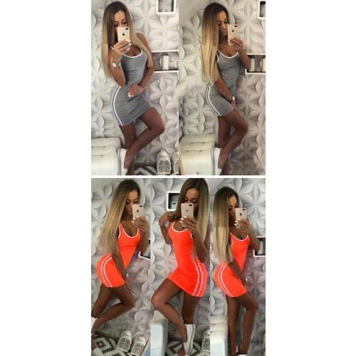 Casual solid color sexy round neck sleeveless dress Fashion Sheath Dress 2019 New spring high Waist Solid short dresses