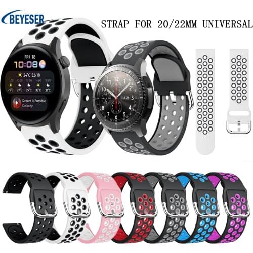 20/22mm Two-color Silicone strap For Samsung Galaxy watch 46mm smart wristband For Galaxy Watch Active2 40MM 44MM/Active2 New