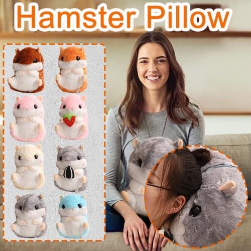 Cute Plush Hamster Throw Pillow Children Adult Cartoon Stuffed Animal Toys Cushion Toys Sofa Pillow Kawaii Stuffed Doll Gifts