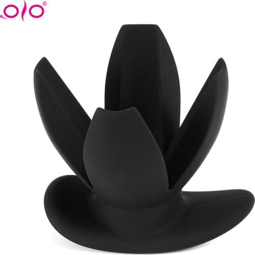 OLO Unisex Silicone 4 Petals Design Anal Dilator Expansion Stretching Plug Sex Toy Anal Plug Masturbation Massager Adult Sex Toy