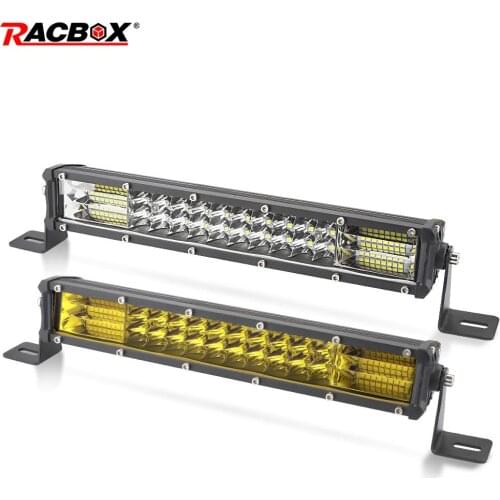 Led Light Bar Slim 3 Rows 10 20 Inch White Yellow 12V 24V Fog Lights For 4x4 Off road Motorcycle ATV UAZ Trucks Barra Fog Lamp