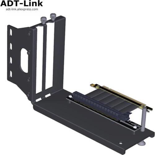 ADT-Link Graphics Cards Vertical Bracket PCIe 3.0 x16 graphics video card to PCIe 3.0 x16 slot extension cable for ATX PC-Case
