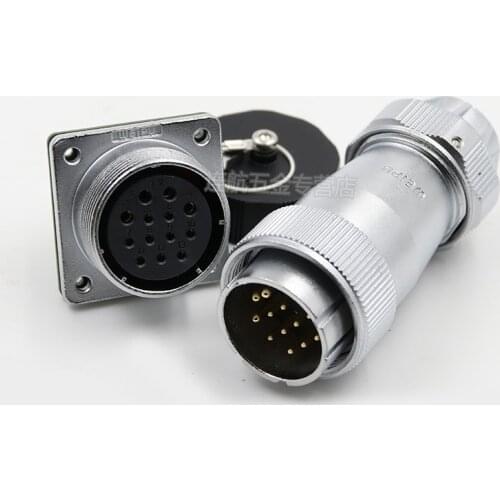 WF32 TE+Z M32 Waterproof 4 6 8 10 11 13 19 Pin Wire to Board Electrical Connector Panel Mount Power Male Plug and Female Socket