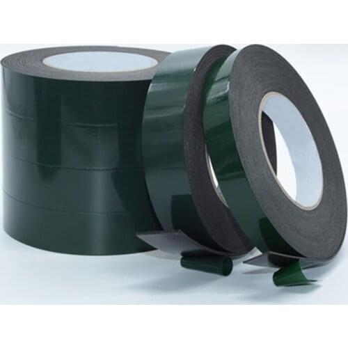 Green film Black Double-sided Tape PE Strong Foam Tapes sponge 1mm thick 5-20mm Width 10M Length