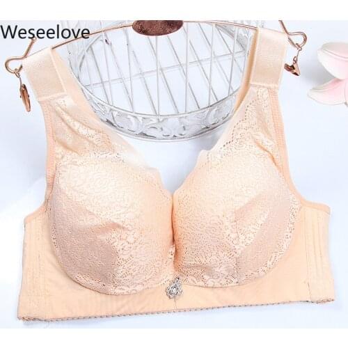 Weseelove Large Size Bras for Women Plus-sized Adjustable Thin Non-Steel Ring Gorge Woman Clothes Anti-Sagging Lingerie X37-4