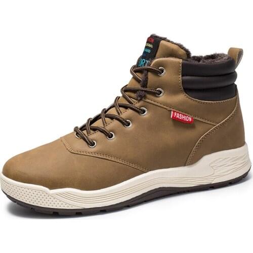 Winter Warm Snow Boots Men Anti-SKid Outdoor Cotton Shoes Fashion Walking Sneakers Water Resistant Hiking Shoes for Cold Weather