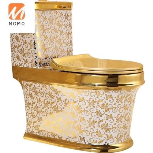 Gold tuhao gold personalized toilet Creative Color toilet anti odor ceramic toilet-4002-a Biological Toilet Closestool