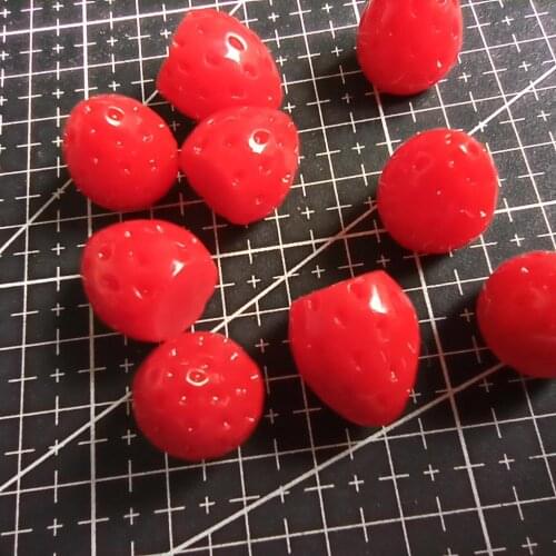 1pcs/lot resin red strawberry 18mm Cabochons Hair Bow Center Card Frame Making Craft DIY