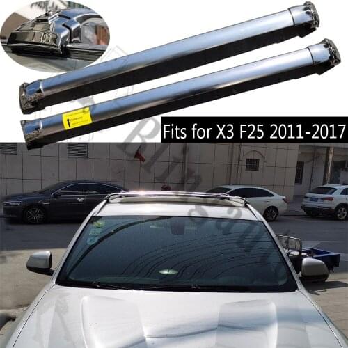 2Pcs front rear stainless steel cross bar crossbar fits for B-M-W X1 X3 X4 X5 luggage rack roof rack rails