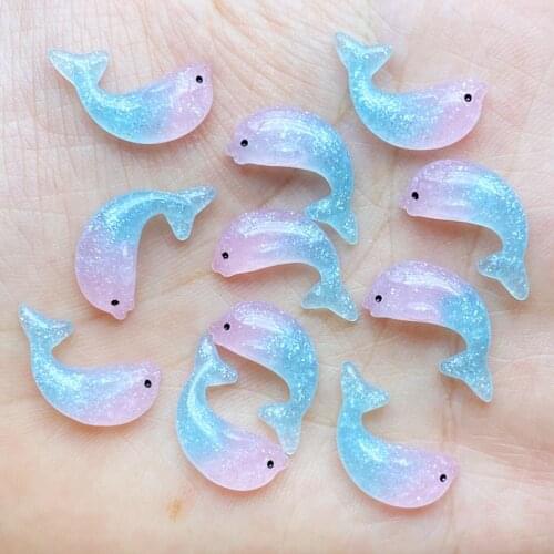 20Pcs Cute Cartoon Lovely Little Dolphin Flat Back Resin Art Supply Decoration Charm Craft Center Scrapbook Accessories L27