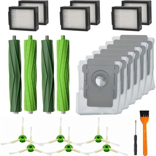 20 Packs Vacuum Bags for IRobot Roomba I7 I7+/Plus S9+ (9550) & 1set Roll Brush, Side Brush, Filter