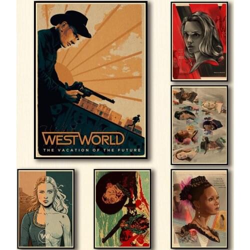 27 Designs Tv Show Westworld Kraftpaper Poster Artwork Painting Alternative Fancy Wall Sticker for Coffee House Bar 1