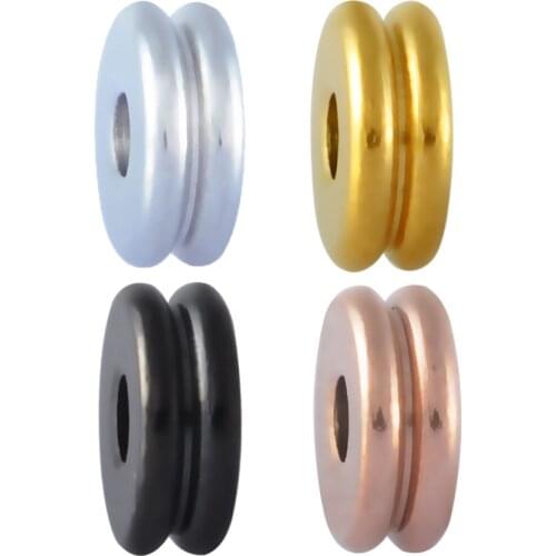 316l Stainless Steel Normal Polished Stripe Spacer Beads Charms European Bracelet Jewelry Making Wholesale