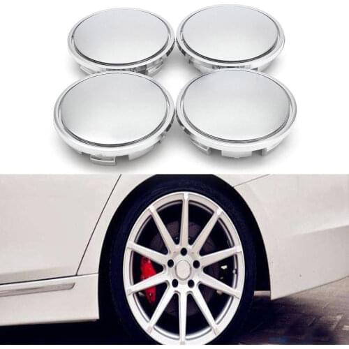 4pcs 65mm Universal ABS Chrome Car Wheel Center Tyre Rim Hub Cap Cover Decorative Tires Cap Modification Accessories