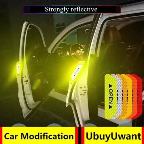 2pcs Car OPEN Reflective Tape Warning Mark Reflective Open Notice Bicycle Accessories Exterior For BMW F30 golf 7 Ford Mustang