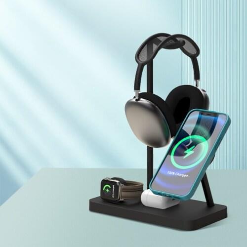 5 In 1 Y18 Fast Charging Dock Station Magnetic Wireless Charger Stand For IPhone 12 Apple Watch Airpods Headphone Holder