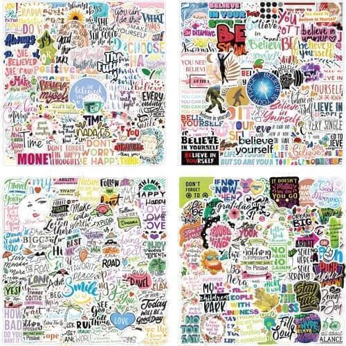 50pcs Motivational Stickers For Notebooks Stationery Laptop Notepad Cute Aesthetic Sticker Scrapbooking Material Craft Supplies
