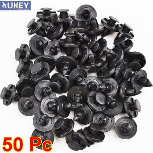 50pcs 8mm For Lexus Subaru Nissan Auto Fasteners Bumper Fender Mud Flap Mudguard Plastic Rivet Fixing Clip Cover Car Styling