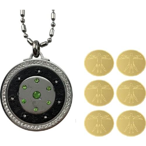 1 Piece Quantum Pendant Necklace and 6 Pieces EMF Protection Cell Phone Stickers