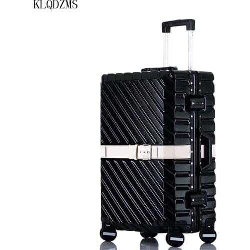 KLQDZMS 20"24"26"29inch Aluminum Frame Business Travel Hard Shell suitcase Spinner Cabin Trolley Suitcase Carry on Luggage