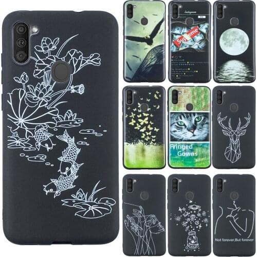 Black Soft TPU Phone Case for Galaxy A11 A21s A51 A71 A10 A20 A30 A40 A50 A30s A50s Silicone Bumper Coque Funda