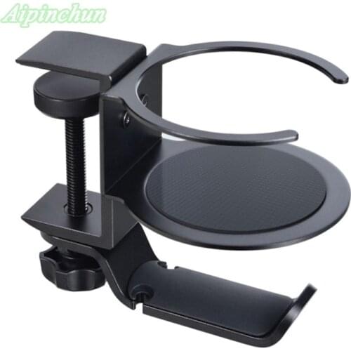 Aluminium Alloy Headphone Holder Headset Bracket Hanger Metal Wall Clamp Hook Rotatable Earphone Stand Desktop Mount