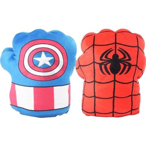 22cm Avengers Plush Toys Captain America Spiderman Cosplay Gloves Right Hand Gift for Children