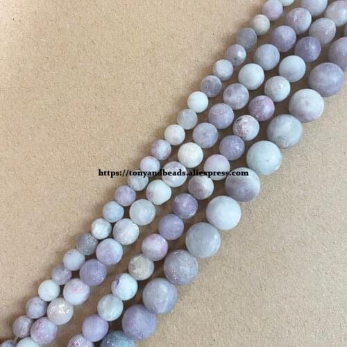 Natural Stone Matte Violet Lilac Jasper Round Loose Beads 15" Strand 4 6 8 10 12MM Pick Size For Jewelry Making DIY
