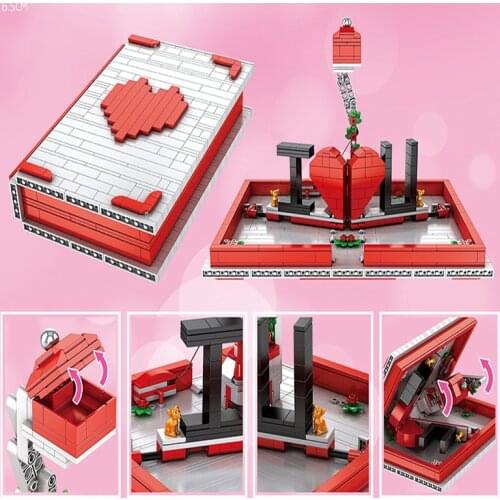 Mould King Mini Block 520 LOVE Day Building Bricks for lover wife Gifts Girlfriend Present valentine Fun Toys juguetes princess