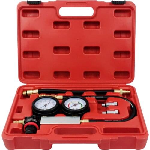 Tu-21 Cylinder Leak Tester Petrol Engine Compression Leakage Leakdown Detector Kit Diagnostics Tool-Red