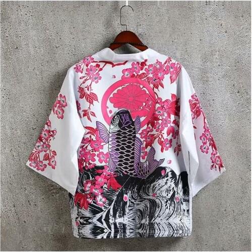 Samurai Crane Japanese Style Kimono Haori Men Women Cardigan Chinese Dragon Traditional Japanese Clothing Asian Clothes