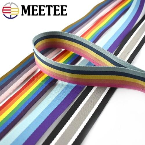 Meetee 2/4M 38mm Polyester Weave Webbing Luggage Bags Strap Tape DIY Garment Decor Lace Band Sewing Accessories RD053