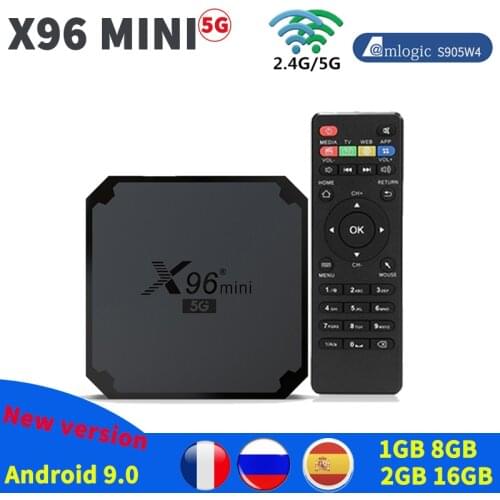 X96 mini 5G Smart TV Box Android 9.0 Set-Top Boxes Amlogic S905W4 2.4Ghz 5G Wifi 4K Media Player 2GB 16GB Google x96mini VS IPTV