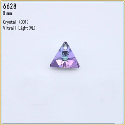 Ms.Betti Crystal From Austria 6628 Triangle Pendant 8mm Rhinestone Beads For DIY Jewelry Gifts Choker Chain Charms Making