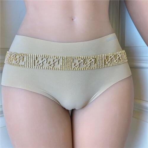 New Bling Rhinestone Dollars Belly Chain Adjustable Crystal Jeans Panties Belt Mutilayer Shiny Belly Chain Belt Thong for Women