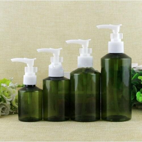 Plastic Lotion Pump Bottle Empty Cosmetics Refillable Bottle 50ml100ml200ml Oliver Green Shampoo Emulsion Portable Packaging