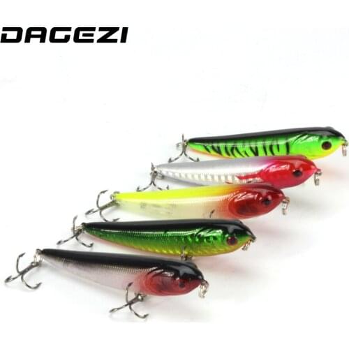 DAGEZI floating fishing lure 8cm/8g 5pcs/lot 3D eyes Wobbler Fish Fishing lures with hooks Hard bait pencil