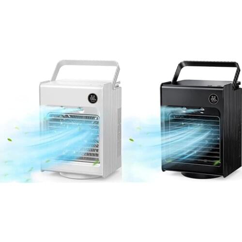 Portable Air Conditioner Fan, 3 Speeds Personal Air Cooler Desk Fan Mini Evaporative Cooler Fan with Handle