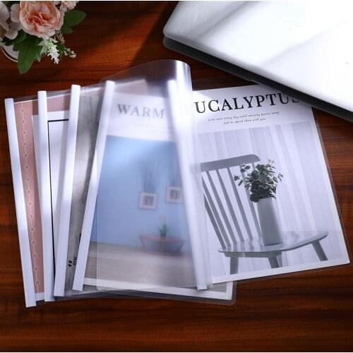 YeahiBaby 10pcs Transparent File Folder Sliding Bar Report Covers for A4 Report Display Cover Organizer Binder (White)