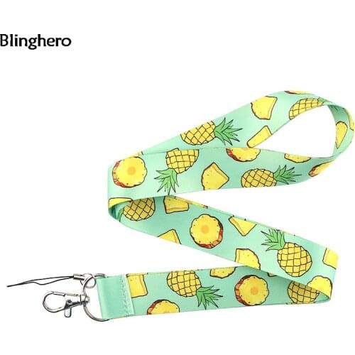 Blinghero Pineapple Print Lanyard For keys Phone Cute ID Badge Holder Fruit Print Neck Strap Hang Ropes Fashion Accessory BH0337
