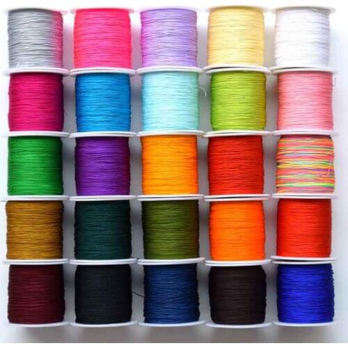 140Meters Multi Colors Tiny Nylon Chinese Knot Beading Cords 0.4mm Thickness Handmade Thread for DIY Bracelet Jewelry Making