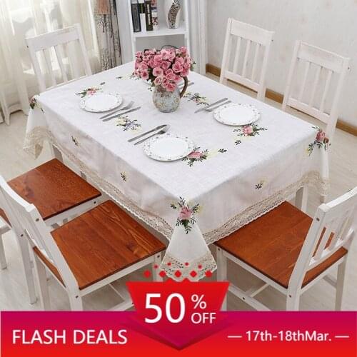 Pigment Handmade Cotton Linen Tablecloth Pastoral Fabric Craft Coffee Table Cloth Multi-Purpose Cover Towel Tablecloth Multi-Pur