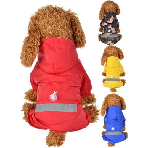 Dog Raincoat Reflective Pet Clothes Dog Clothing Waterproof Jumpsuit Jacket Yorkie Poodle Bichon Pomeranian Schnauzer Corgi Coat